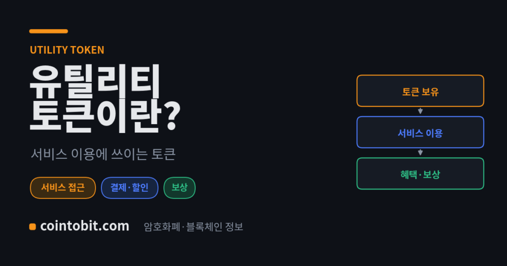 유틸리티 토큰이란 무엇인가 — 특정 서비스·생태계 안에서 쓰이는 토큰을 설명하는 대표 이미지