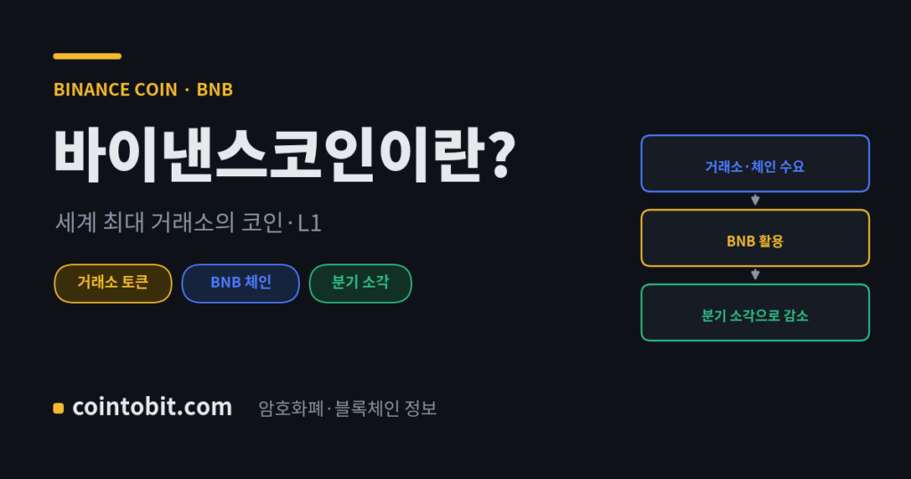 바이낸스코인(BNB)이란 무엇인가 — 세계 최대 거래소의 코인이자 L1을 설명하는 대표 이미지