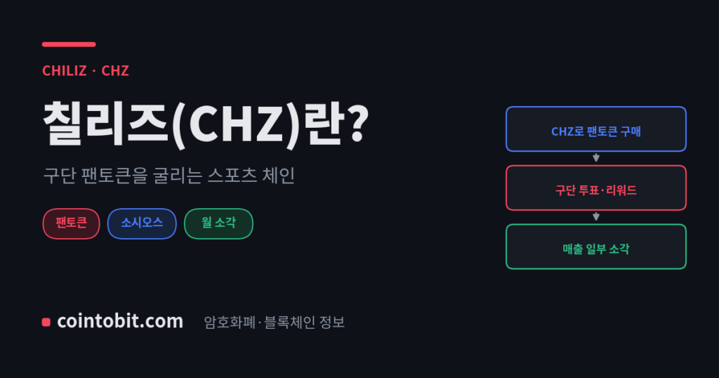 칠리즈(CHZ)란 무엇인가, 구단 팬토큰 생태계를 굴리는 스포츠 블록체인을 설명하는 대표 이미지