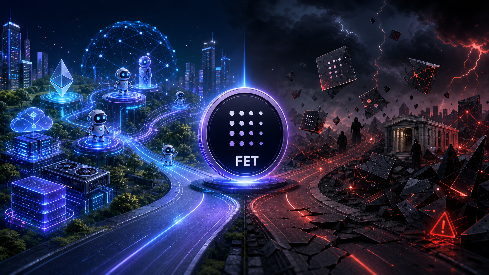페치AI FET 향후 전망 — 강세 요인과 리스크 요인을 정리한 이미지