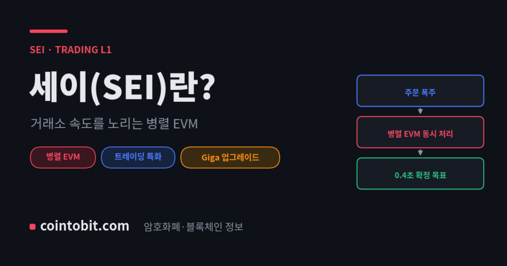 세이(SEI)란 무엇인가, 거래소급 속도를 노리는 병렬 EVM L1을 설명하는 대표 이미지