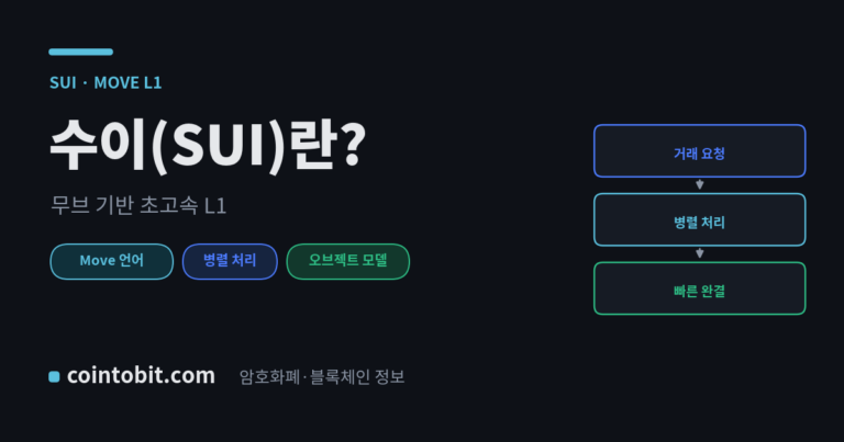 수이(SUI)란 무엇인가 — 무브 언어 기반 초고속 L1을 설명하는 대표 이미지